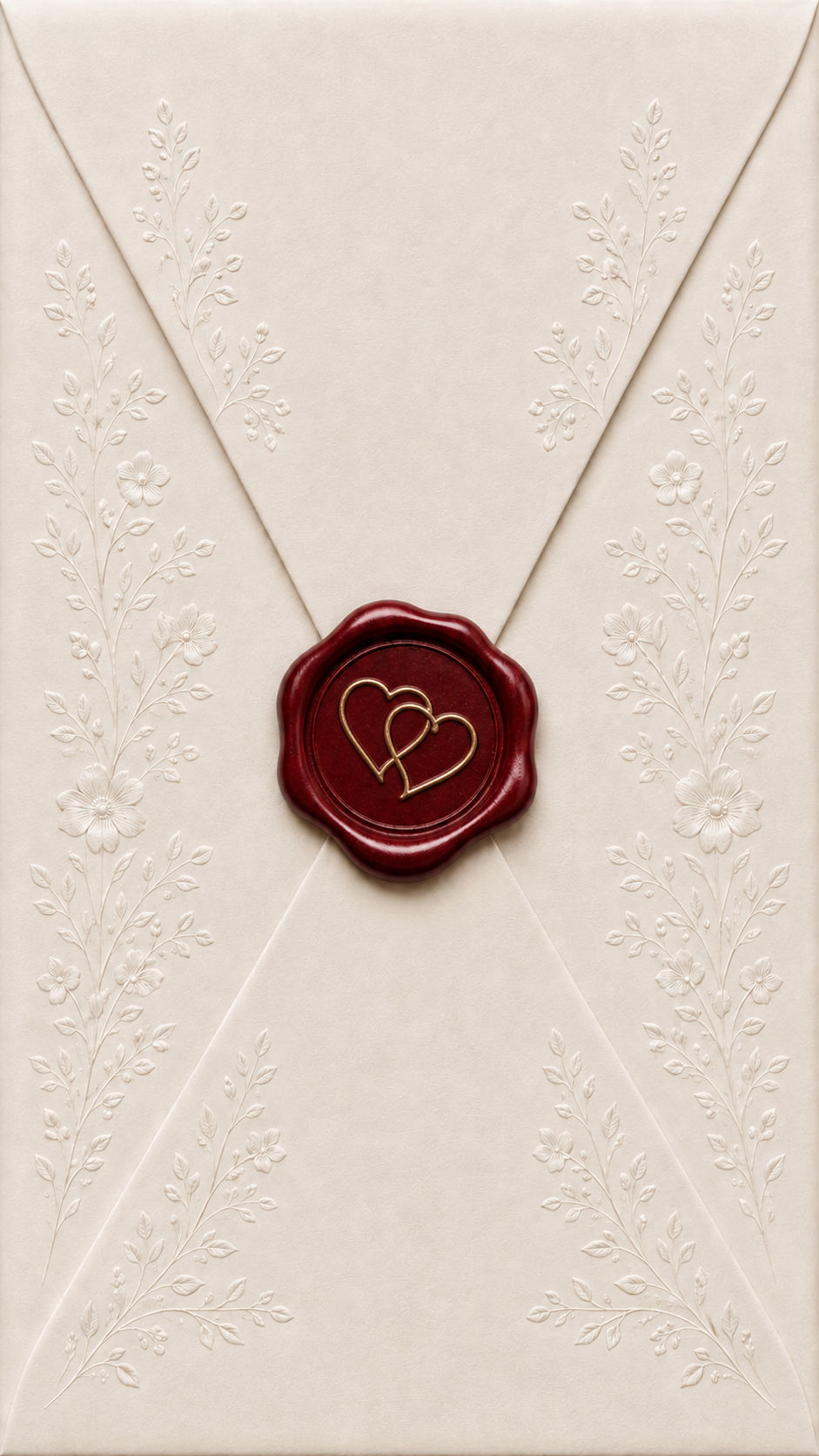 Wax-sealed wedding invitation envelope